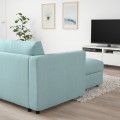 IKEA VIMLE Угловой диван раскладной 5-местный с козеткой, Saxemara светло-голубой 09537172 095.371.72