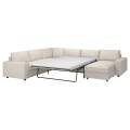 IKEA VIMLE Угловой диван раскладной 5-местный с козеткой, с широкими подлокотниками / Gunnared бежевый 39545203 | 395.452.03