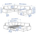 IKEA VIMLE Угловой диван раскладной 5-местный с козеткой, с широкими подлокотниками / Gunnared средне-серый 69545249 | 695.452.49