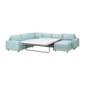 IKEA VIMLE Угловой диван раскладной 5-местный с козеткой, с широкими подлокотниками / Saxemara голубой 79537183 795.371.83