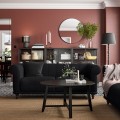 IKEA VISKAFORS ВИСКАФОРС 2-местный диван, Lejde антрацит / коричневый 39443252 | 394.432.52