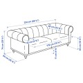 IKEA VISKAFORS ВИСКАФОРС 3-местный диван, Lejde / серый / зеленый береза 29443337 | 294.433.37