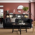 IKEA VISKAFORS ВИСКАФОРС 3-местный диван, Lejde антрацит / коричневый 09443362 | 094.433.62