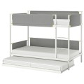 IKEA VITVAL Двухъярусная кровать с нижней кроватью, белый / светло-серый, 90x200 см 19302922 | 193.029.22