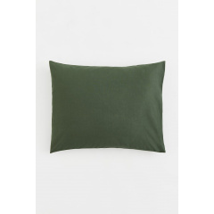 H&M Home Бавовняна наволочка - темно-зелена 0824403017 | 0824403017
