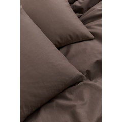 H&M Home Комплект постільної білизни двоспальний бавовняний - Темно-коричневий 0496279058 | 0496279058