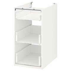 IKEA ENHET ЕНХЕТ Підлогова шафа з 3 шухлядами, білий, 40x60x75 см 40440422 | 404.404.22