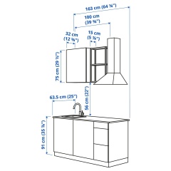 IKEA ENHET Кухня, антрацит/белый 69337349 | 693.373.49