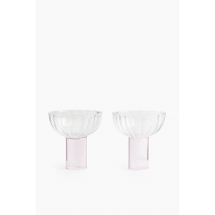 H&M Home Склянка на ніжці, 2 шт - Рожевий / Прозорий 1306236001 | 1306236001