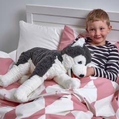 IKEA LIVLIG Іграшка м’яка, собака / сибірський хаскі, 57 см 40297990 | 402.979.90
