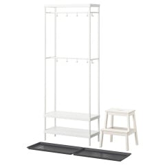 IKEA MACKAPÄR МАККАПЕР / BAGGMUCK БАГГМУКК Меблі для передпокою, комплект 4 шт, білий/сірий 89527838 | 895.278.38