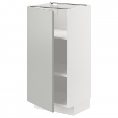 IKEA METOD МЕТОД Підлогова шафа з полицями, білий / Havstorp світло-сірий, 40x37 см 69538381 | 695.383.81