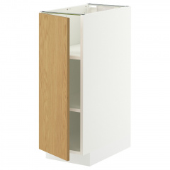 IKEA METOD МЕТОД Підлогова шафа з полицями, білий / дубовий шпон Сінарп, 30x60 см 39601246 | 396.012.46