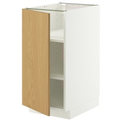 IKEA METOD Напольный шкаф с полками, белый/Sinarp дубовый шпон 99601045 | 996.010.45