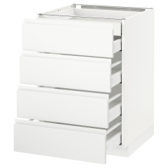 IKEA METOD МЕТОД / MAXIMERA МАКСІМЕРА Підлог шаф/4 фр пан/2 низ/3 сер шух, білий / Voxtorp матовий білий, 60x60 см 89112099 | 891.120.99