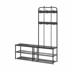 IKEA NIPÅSEN / BAGGMUCK БАГГМУКК Меблі для передпокою, комплект 4 шт, чорний/сірий 09576168 | 095.761.68