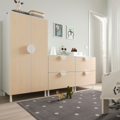 IKEA SMÅSTAD СМОСТАД / PLATSA ПЛАТСА Гардероб, білий береза/з 2 комодами, 180x57x133 см 49485029 | 494.850.29