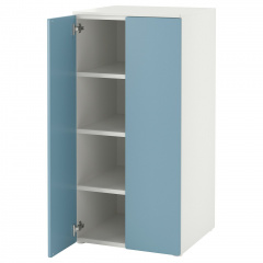 IKEA SMÅSTAD СМОСТАД / PLATSA ПЛАТСА Гардероб, білий синій/з 3 полицями, 60x57x123 см 99546515 | 995.465.15