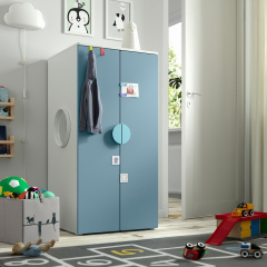 IKEA SMÅSTAD СМОСТАД / PLATSA ПЛАТСА Гардероб, білий синій/з 3 полицями, 60x57x123 см 99546515 | 995.465.15