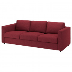 IKEA VIMLE ВІМЛЕ Чохол 3-місного дивана, ЛЕЙДЕ червоний/коричневий 19434418 | 194.344.18