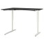 IKEA BEKANT БЕКАНТ Углов письменный стол левый / регулируемая высота, ясеневый шпон черная морилка / белый, 160x110 см 19282293 192.822.93