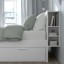IKEA BRIMNES БРИМНЭС Кровать двуспальная с ящиками, Изголовье кровати, белый / Lönset, 160x200 см 69157456 691.574.56