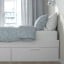IKEA BRIMNES БРИМНЭС Кровать двуспальная с ящиками, белый / Luröy, 180x200 см 19928288 199.282.88