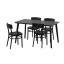 IKEA LISABO / IDOLF ЛИСАБО / ИДОЛЬФ Стол и 4 стула, черный / черный, 140x78 см 19252187 192.521.87