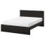 IKEA MALM МАЛЬМ Кровать двуспальная, высокий, черно-коричневый / Luröy, 140x200 см 89002430 890.024.30
