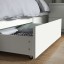 IKEA MALM МАЛЬМ Кровать двуспальная с 4 ящиками, белый / Leirsund, 180x200 см 99019920 990.199.20