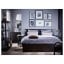 IKEA MALM МАЛЬМ Кровать двуспальная, высокий, черно-коричневый / Lönset, 140x200 см 89019082 890.190.82