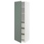 IKEA METOD МЕТОД / MAXIMERA МАКСИМЕРА Шкаф высокий с ящиками, белый / Bodarp серо-зеленый, 60x60x200 см 09376452 093.764.52