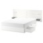 IKEA NORDLI НОРДЛИ Кровать двуспальная с ящиками, Изголовье кровати, белый, 140x200 см 09241420 092.414.20
