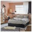 IKEA NORDLI НОРДЛИ Кровать двуспальная с ящиками, антрацит, 140x200 см 90372779 903.727.79