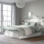 IKEA NORDLI НОРДЛИ Кровать двуспальная с ящиками, Изголовье кровати, белый, 160x200 см 69241422 692.414.22
