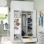 IKEA SMÅSTAD СМОСТАД Кровать-чердак, белый поверхность для рисования / со столом с 4 ящиками, 90x200 см 39435983 394.359.83