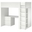 IKEA SMÅSTAD СМОСТАД Кровать-чердак, белый / со столом с 3 ящиками, 90x200 см 59428873 594.288.73