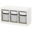IKEA TROFAST ТРУФАСТ Комбинация для хранения + контейнеры, белый / серый, 99x44x56 см 09328791 093.287.91