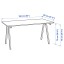 IKEA TROTTEN ТРОТТЕН Письменный стол, белый / антрацит, 160x80 см 39429562 394.295.62