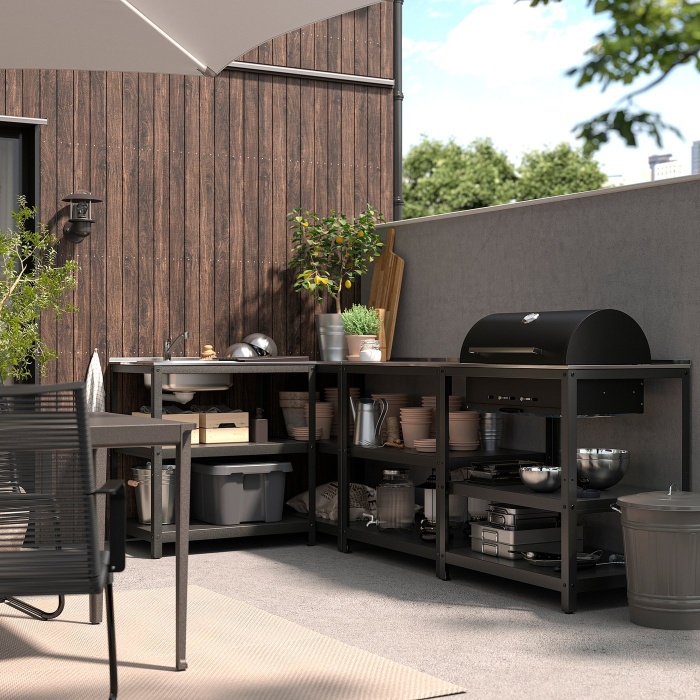 GRILLSKAR Кухонная мойка/угольн гриль,д/улицы, нержавеющ сталь, 258x147 см