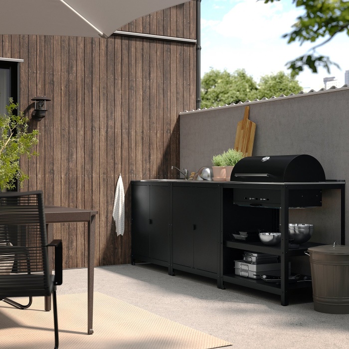 GRILLSKAR Кухонная мойка/угольн гриль,д/улицы, нержавеющ сталь, 258x61 см