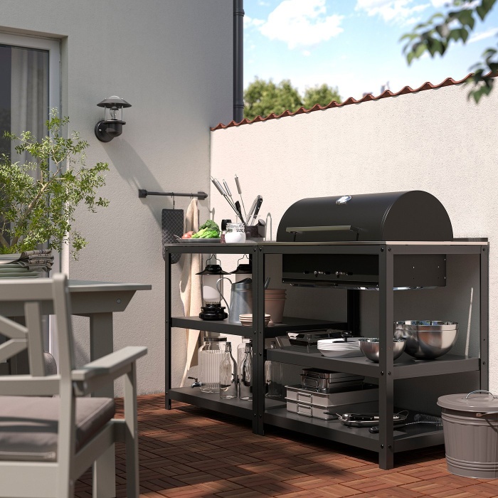 GRILLSKAR Кухня с угольным грилем, для улицы, нержавеющ сталь