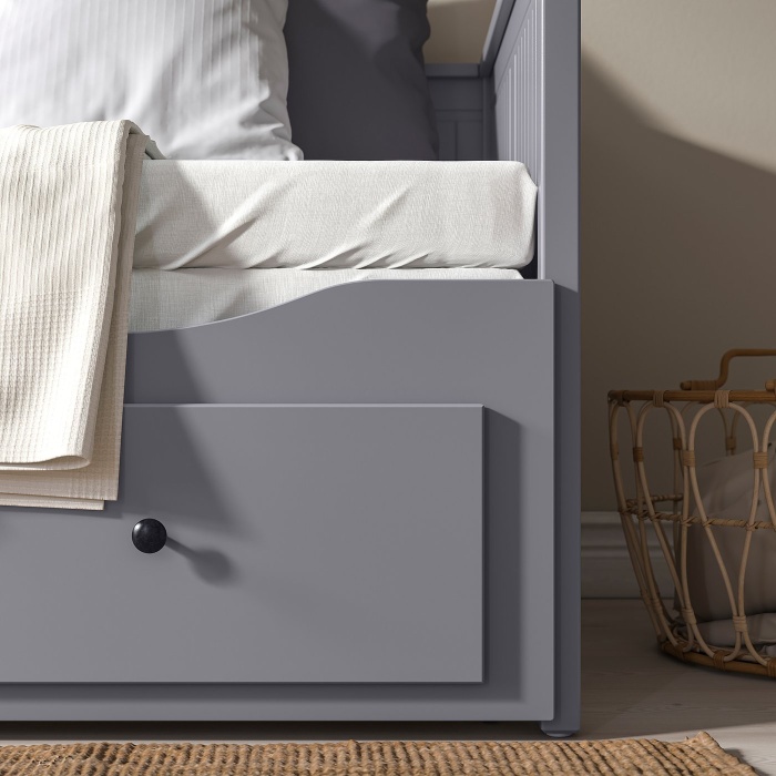 HEMNES Каркас кровати-кушетки с 3 ящиками, серый