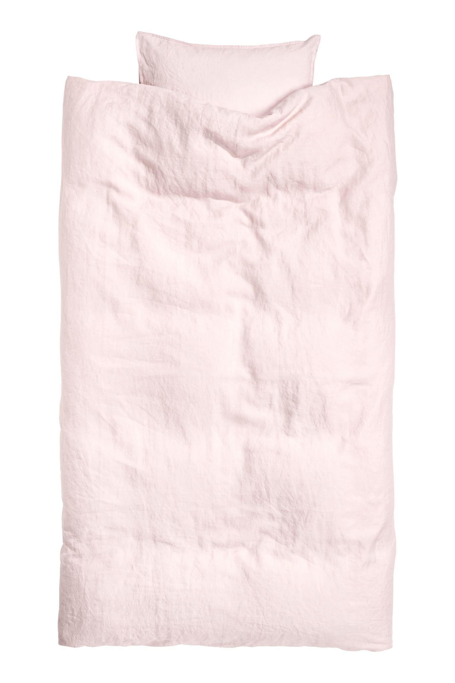 H&M Home Односпальна льняна постільна білизна, світло рожевий, 150x200 + 50x60 0188590028 | 0188590028