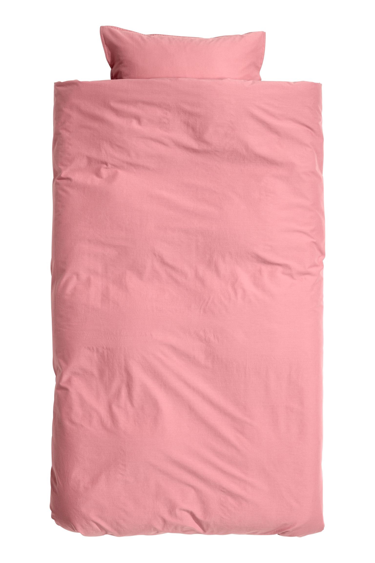 H&M Home Комплект постільної білизни з бавовни, Темно розовий, 150x200 + 50x60 0453850017 0453850017