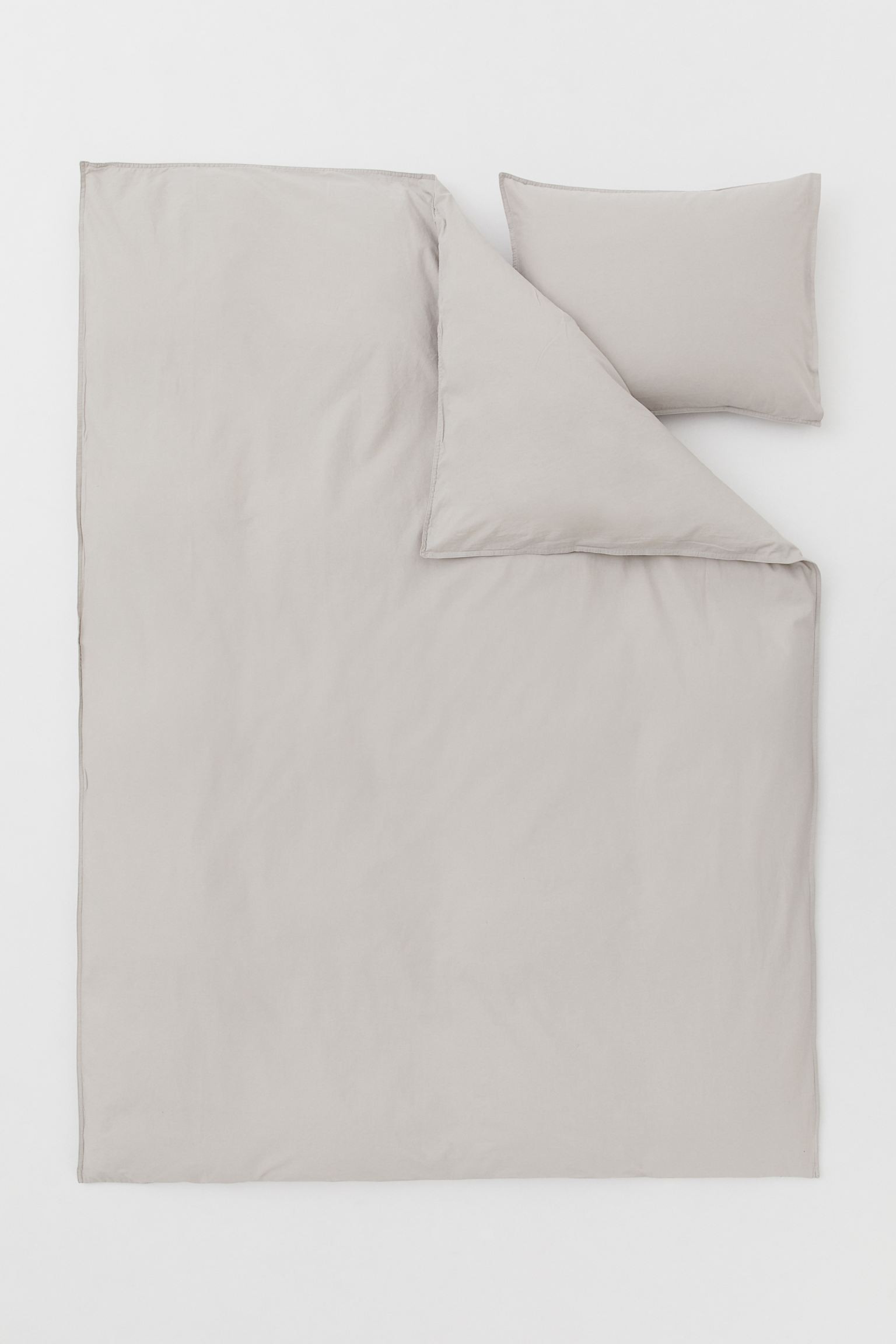 H&M Home Комплект постільної білизни з бавовни, Світло-коричнево-сірий, Різні розміри 0453850024 | 0453850024