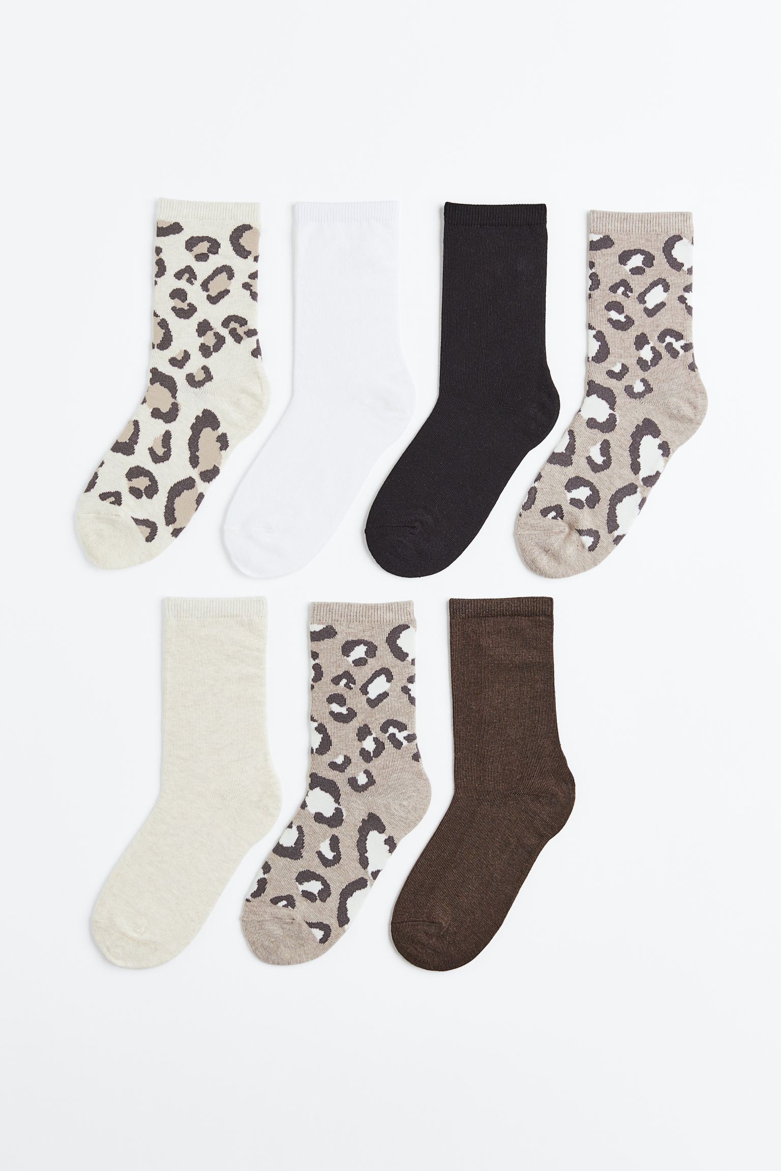 H&M Home Шкарпетки, 7 пар, Світло-бежевий/білий/чорний, Різні розміри 0683001067 | 0683001067