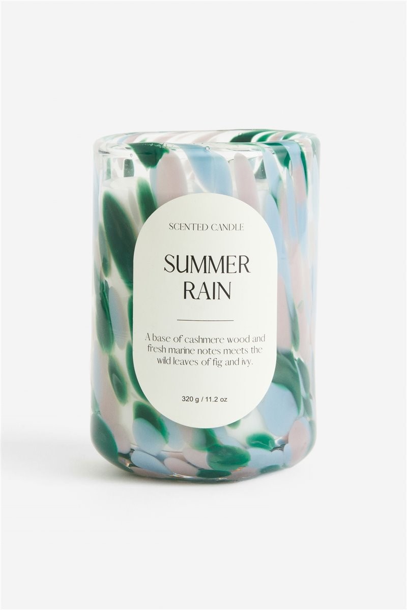 H&M Home Ароматична свічка у склі, Зелений/Літній дощ 0696742007 0696742007
