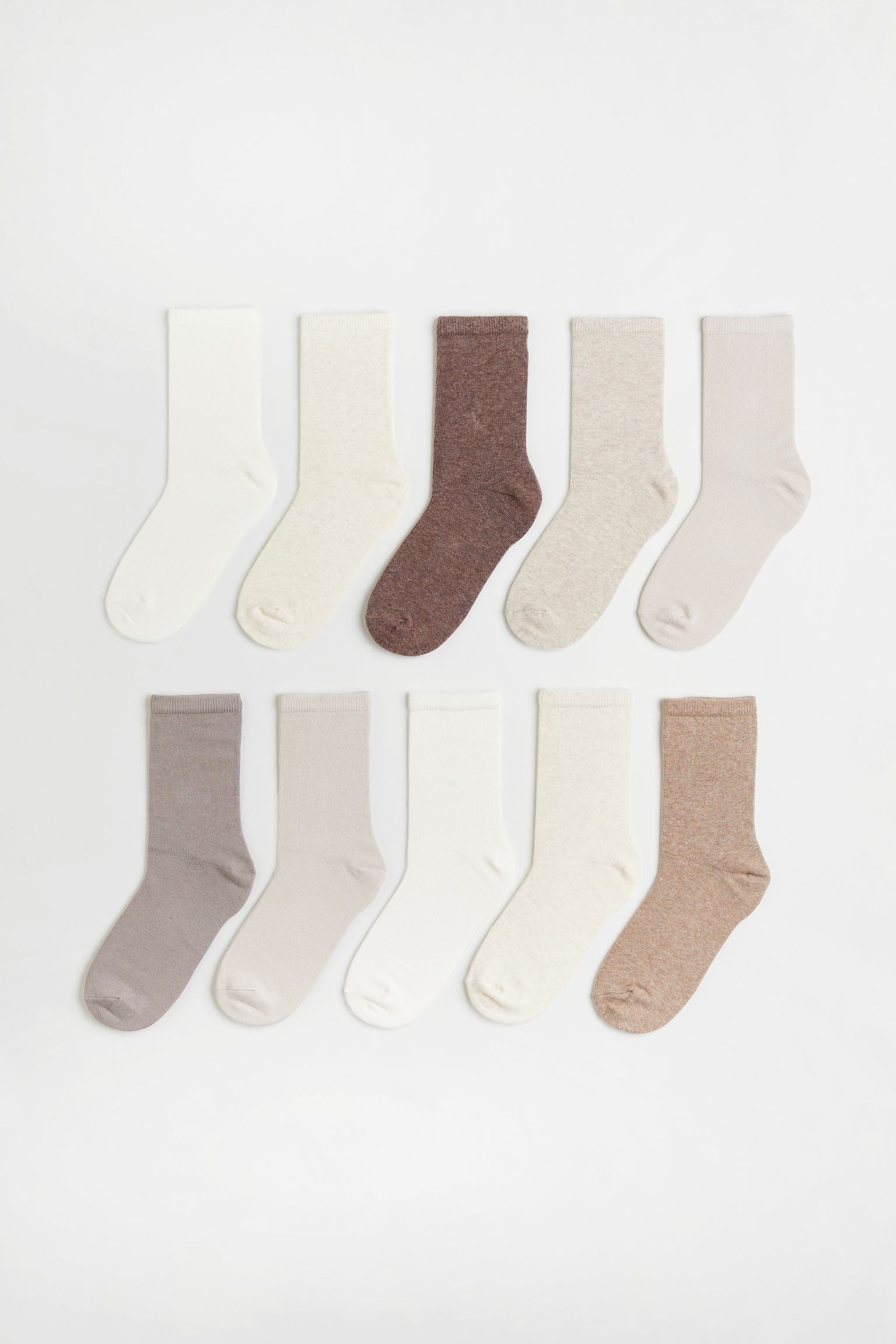 H&M Home Шкарпетки, 10 пар, Білий/Світло-бежевий, Різні розміри 0717816019 | 0717816019