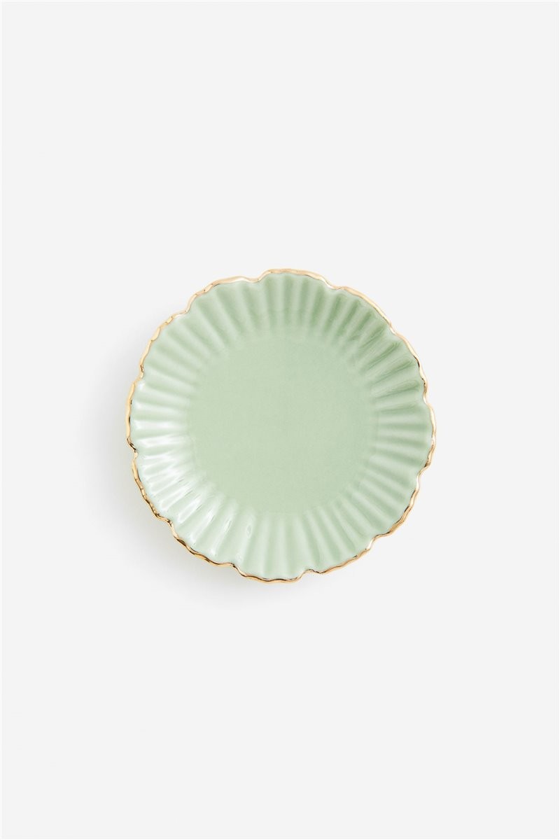 H&M Home Маленька порцелянова тарілка, Світло зелений 0758469004 | 0758469004